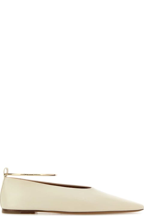 Jil Sander Ivory Leather Ballerinas