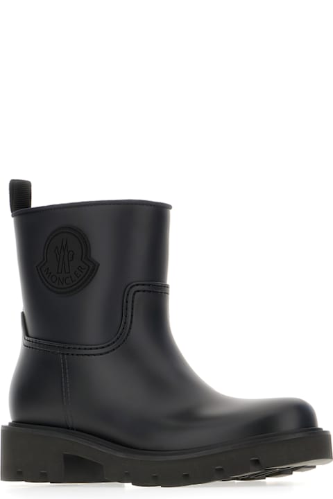 Moncler Boots for Women Moncler Black Rubber Kickstream Ankle Boots