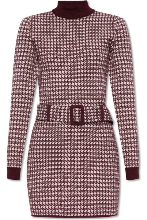 Moschino for Women Moschino Patterned Belted Mini Knitted Dress