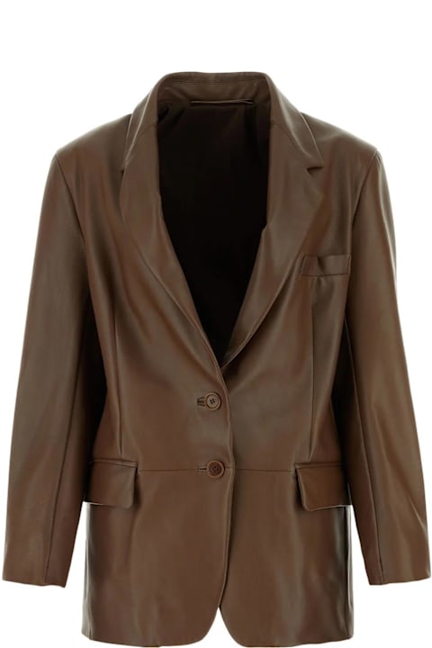 Salvatore Santoro معاطف وجواكت لـ السيدات Salvatore Santoro Chocolate Leather Glov Blazer