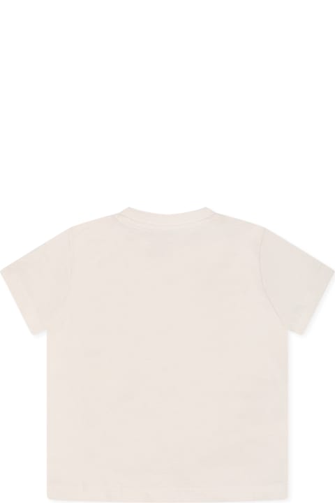 Kenzo Kids Topwear for Baby Girls Kenzo Kids Ivory T-shirt For Baby Girl With Logo