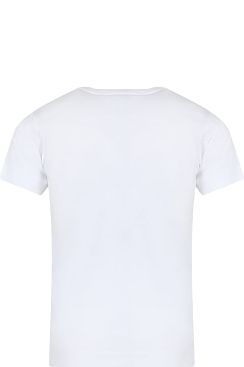 Homeware Stone Island Junior White T-shirt For Boy With Iconic Patch