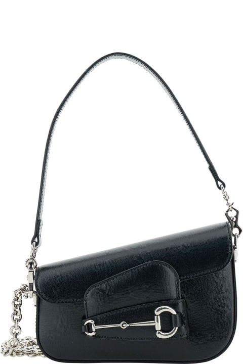 Homeware Gucci Black Leather Mini Gucci Horsebit 1955 Handbag