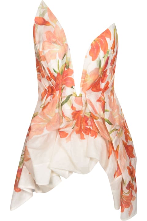 Fashion for Women Zimmermann Sleeveless Floral Print Ruffle Dress