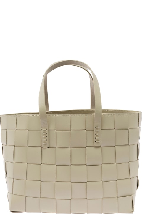 Dragon Diffusion Bags for Women Dragon Diffusion Japan Tote (flat Leathr Handles) Box Weave Basket 4cm Straps