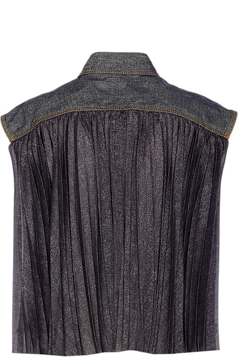 Sacai Coats & Jackets for Women Sacai Collared Pleated Sleeveless Shirt