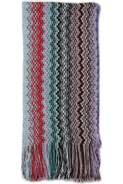 Scarves & Wraps for Women Missoni Zigzag Knitted Fringed-edge Scarf Missoni