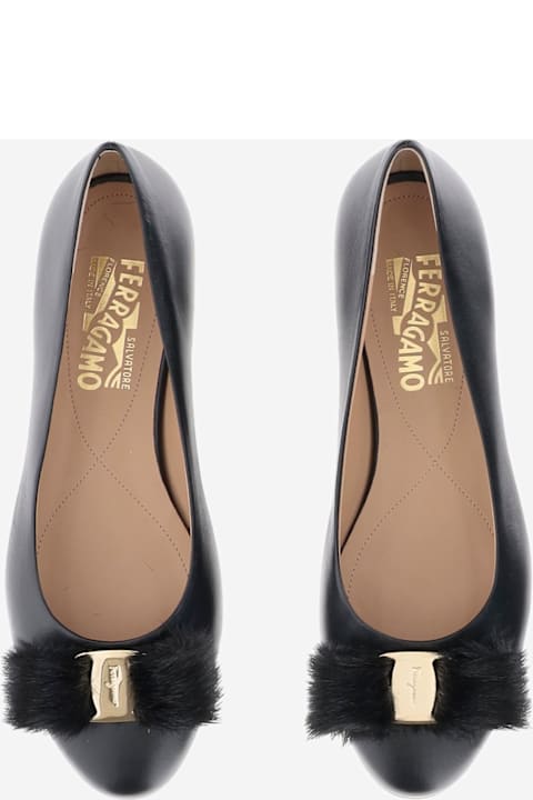Homeware Ferragamo Leather Bow Ballet Flats