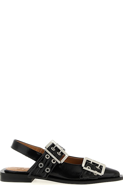 Ganni for Kids Ganni 'black Feminine Buckle' Slingback
