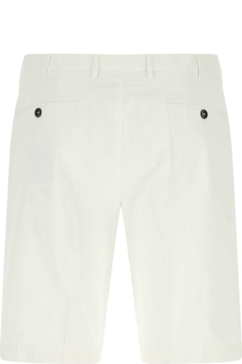 PT01 Pants for Men PT01 White Stretch Cotton Bermuda Shorts