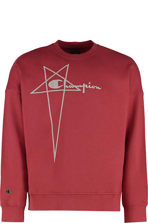 Rick Owens Fleeces & Tracksuits for Men Rick Owens Rick Owens X Champion - Cotton Crew-neck Sweatshirt