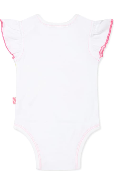 Billieblush Clothing for Baby Girls Billieblush White Bodysuit For Baby Girl With Rainbow