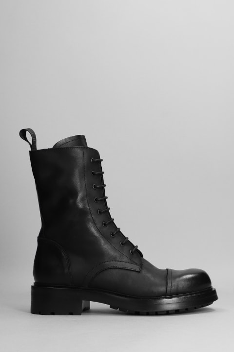 Combat Boots In Black Leather
