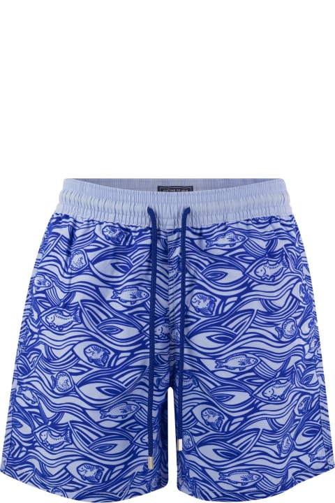 Swimwear for Men Vilebrequin Flocked Aquarium Swimming Shorts
