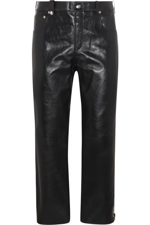 Clothing for Men Alexander McQueen Black Leather Biker Pants