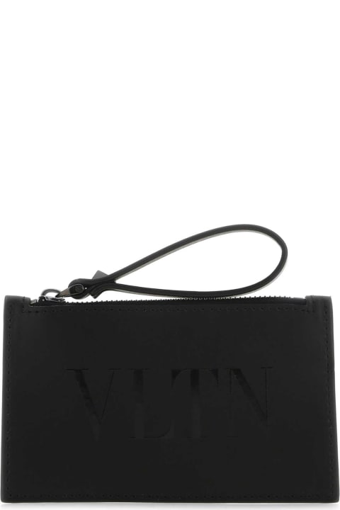 Wallets for Women Valentino Garavani Black Leather Card Holder