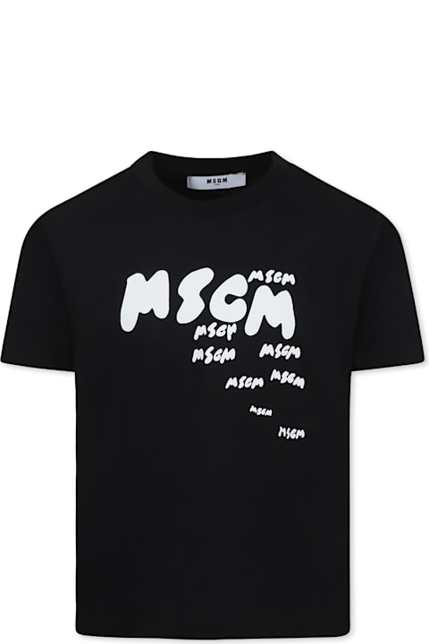 Homeware MSGM Black T-shirt For Boy With Logo