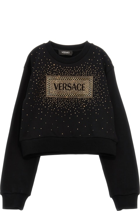 Versace Sweaters & Sweatshirts for Girls Versace Rhinestone Logo Sweatshirt