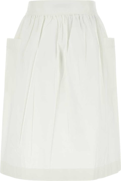 Homeware Prada White Gabardine Skirt