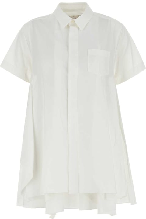 Sacai for Women Sacai White Poplin Mini Shirt Dress