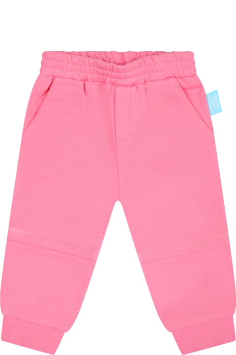 Bottoms for Baby Girls Emporio Armani Pink Sports Trousers For Baby Girl With The Smurfs