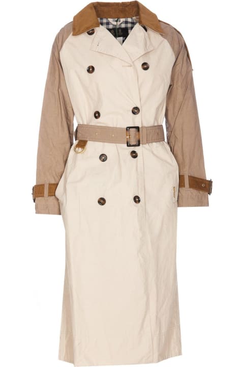 Barbour Coats & Jackets for Women Barbour Panelled Double-breasted Belted Coat
