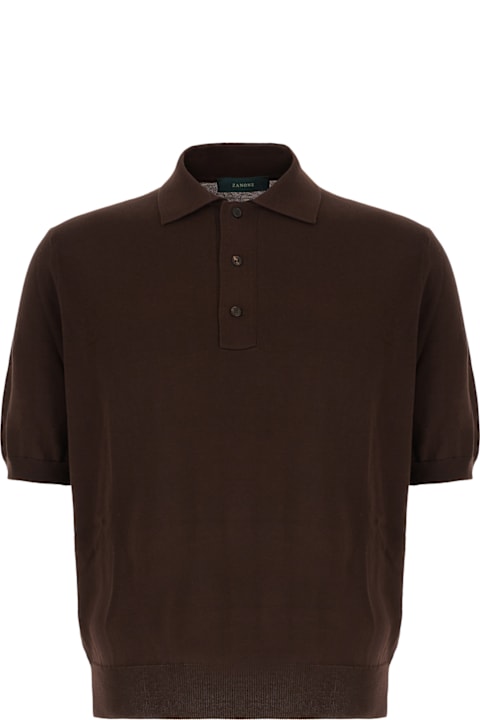 Zanone Clothing for Men Zanone Chocolate Cotton Polo Shirt