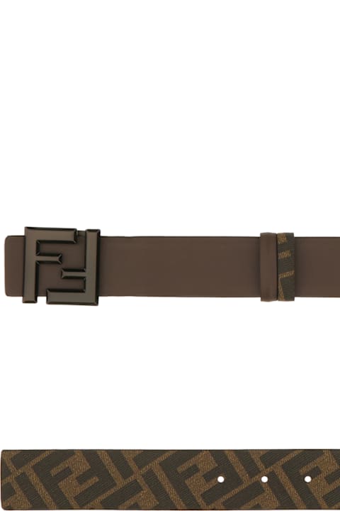 Belts for Men Fendi Dark Brown Leather Belt
