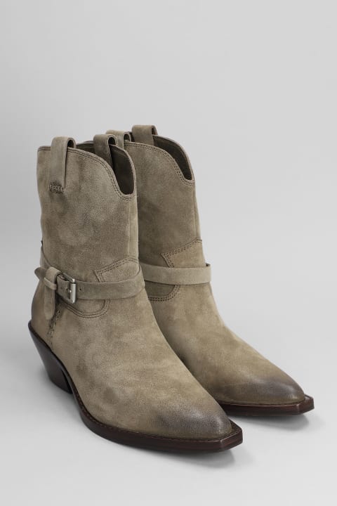 Ash Shoes for Women Ash Dustin Texan Ankle Boots In Taupe Suede