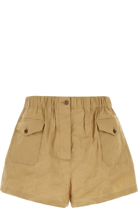 Prada Pants & Shorts for Women Prada Camel Stretch Cotton Blend Shorts