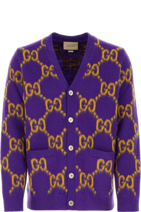 Clothing for Men Gucci Embroidered Wool Cardigan