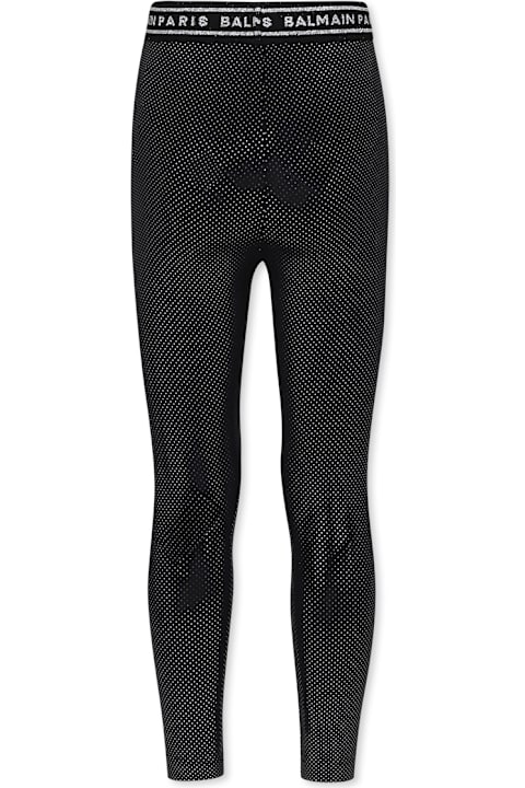 Homeware Balmain Black Leggings For Girl With Polka Dots