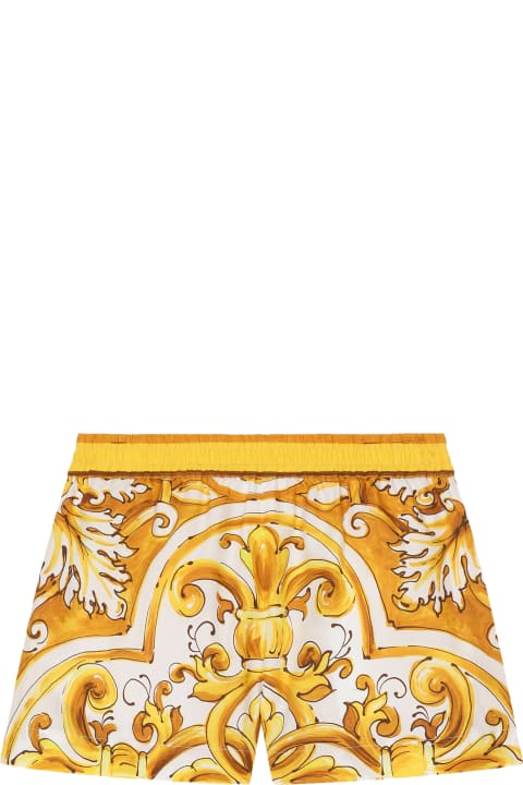 Dolce & Gabbana Bottoms for Girls Dolce & Gabbana Poplin Shorts With Print