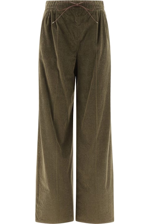 Pants & Shorts for Women Max Mara Lerici Corduroy Drawstring Trousers