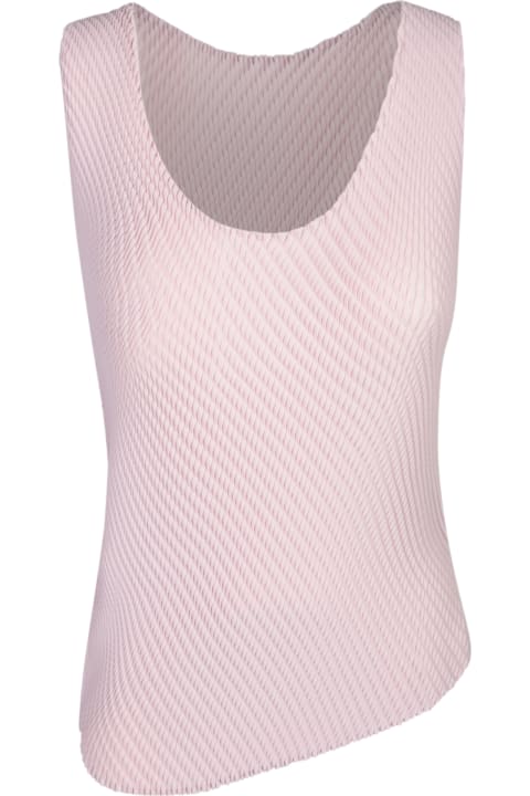 Issey Miyake Topwear for Women Issey Miyake Misty Pleats Pink Tank Top