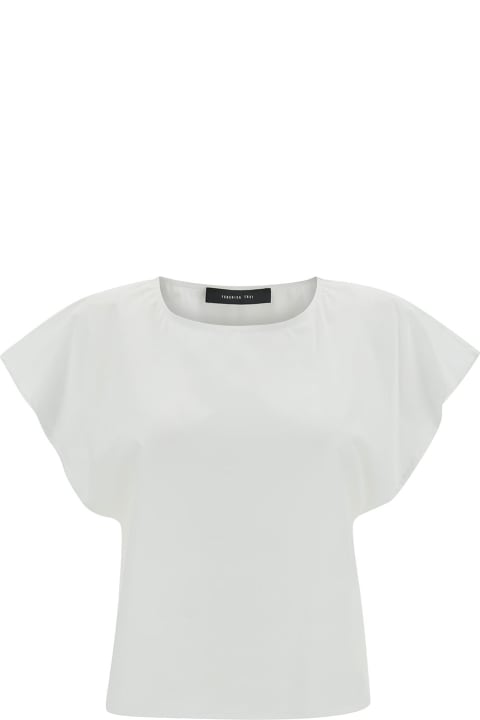Topwear for Women Federica Tosi White Top With Cap Sleeves In Stretch Cotton Woman