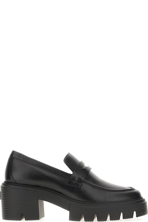 Stuart Weitzman أحذية مسطحة لـ السيدات Stuart Weitzman Black Leather Soho Loafers