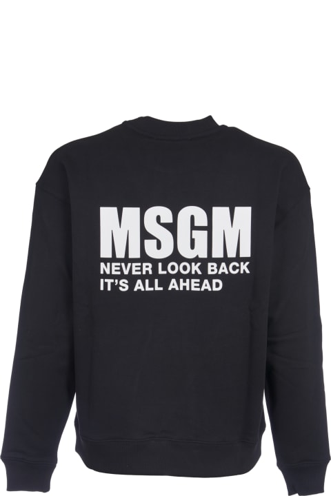 MSGM Fleeces & Tracksuits for Men MSGM Rib Trim Crewneck Logo Sweatshirt