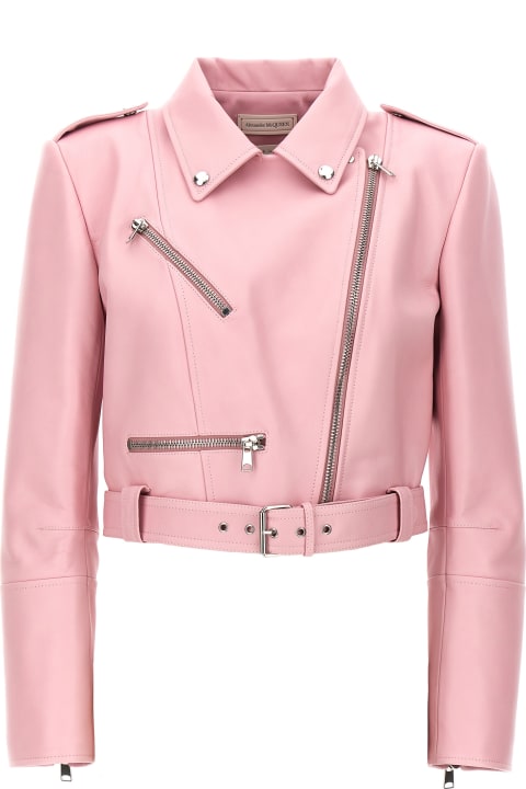 Coats & Jackets for Women Alexander McQueen Crop Biker Jacket