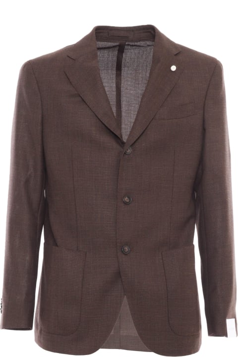 Luigi Bianchi Mantova Coats & Jackets for Men Luigi Bianchi Mantova Single-breasted Brown Blazer