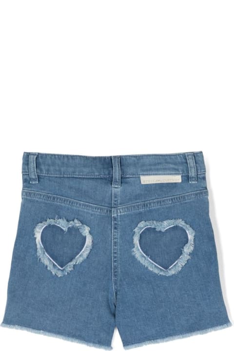Stella McCartney Kids Stella McCartney Kids Denim Shorts With Frayed Hearts Patches