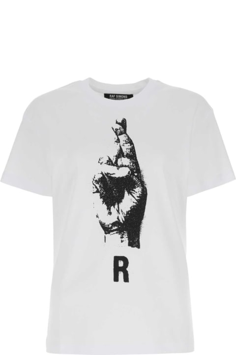 ウィメンズ Raf Simonsのトップス Raf Simons White Cotton T-shirt