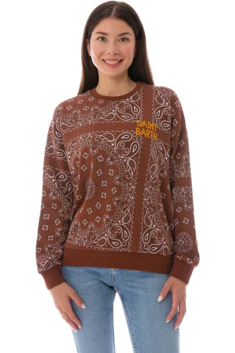 Homeware MC2 Saint Barth Woman Sweatshirt Stardust With Bandanna Print