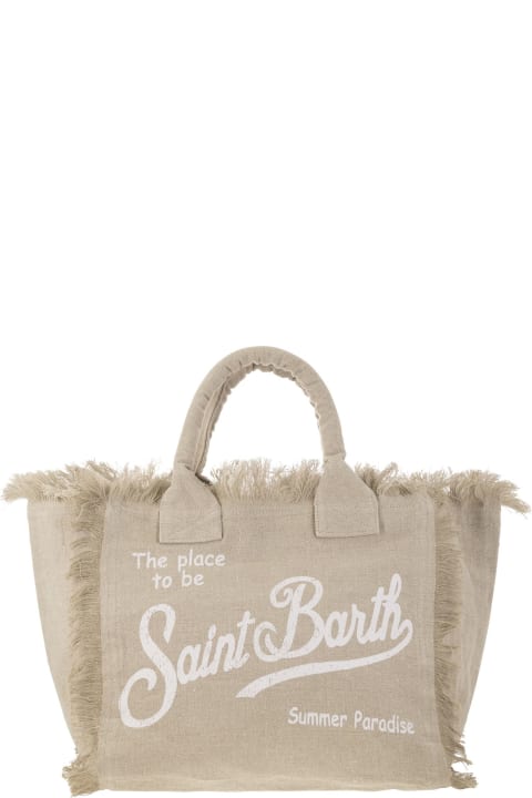 Bags for Women MC2 Saint Barth Vanity - Linen Tote Bag With Embroidery