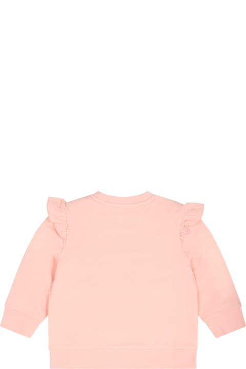 ベビーガールズ トップス Tommy Hilfiger Pink Swet-shirt For Baby Girl With Monogram
