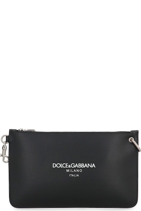 Homeware Dolce & Gabbana Necessaire Leather Flat Pouch