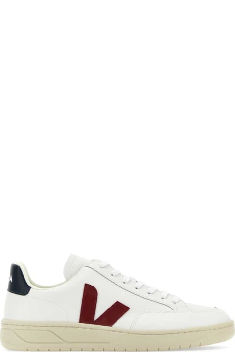 Shoes for Women Veja White Leather V-12 Sneakers