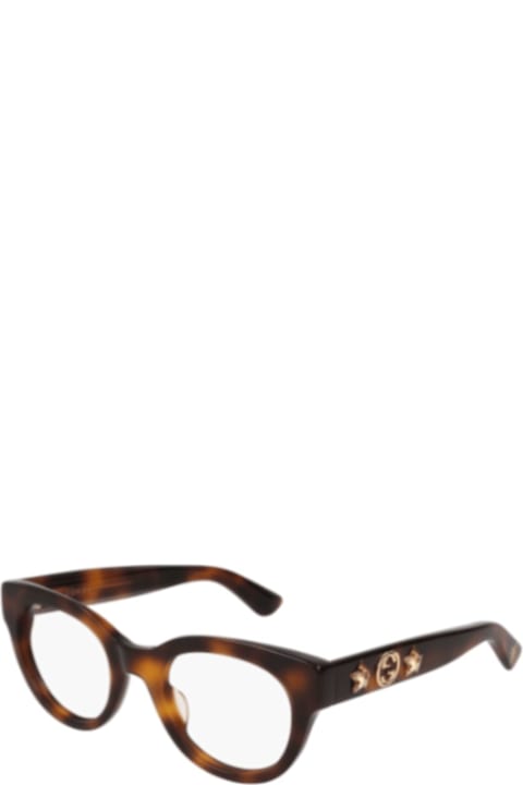 Gucci Eyewear نظارات لـ القسم الرجالي Gucci Eyewear Gg0209o002 Havana Havana Transpa