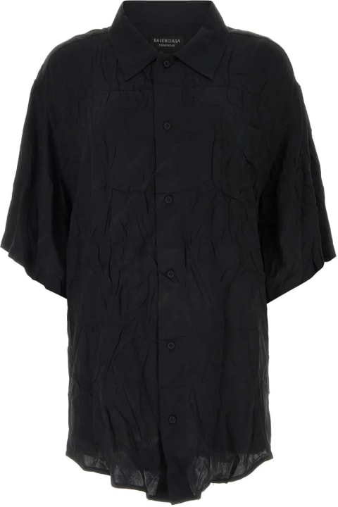 Balenciaga for Women Balenciaga Black Silk Oversize Shirt