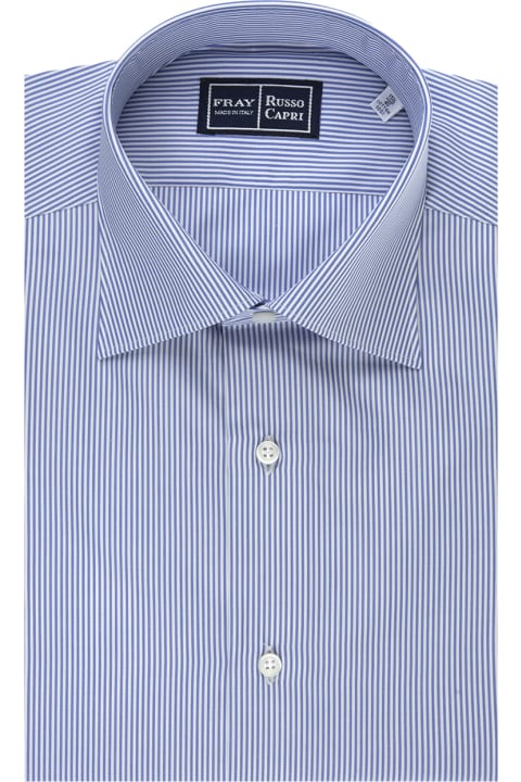 Fray Shirts for Men Fray Regular Fit Shirt With Light Blue And White Stripes